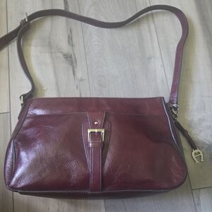 Etienne Agner Vintage Burgundy Leather Shoulder Bag